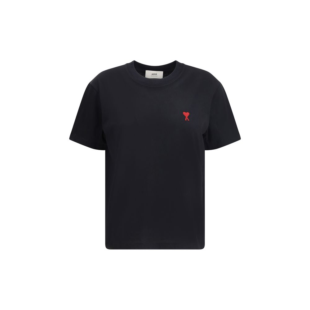 Ami Paris Black Cotton T-Shirt